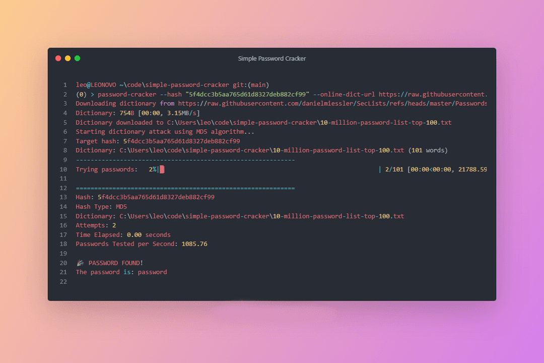 Simple Password Cracker